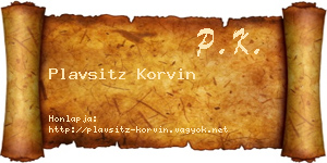 Plavsitz Korvin névjegykártya
